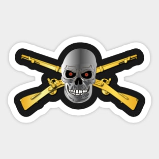 Army - Infantry Branch with Skull T Shirt Sticker